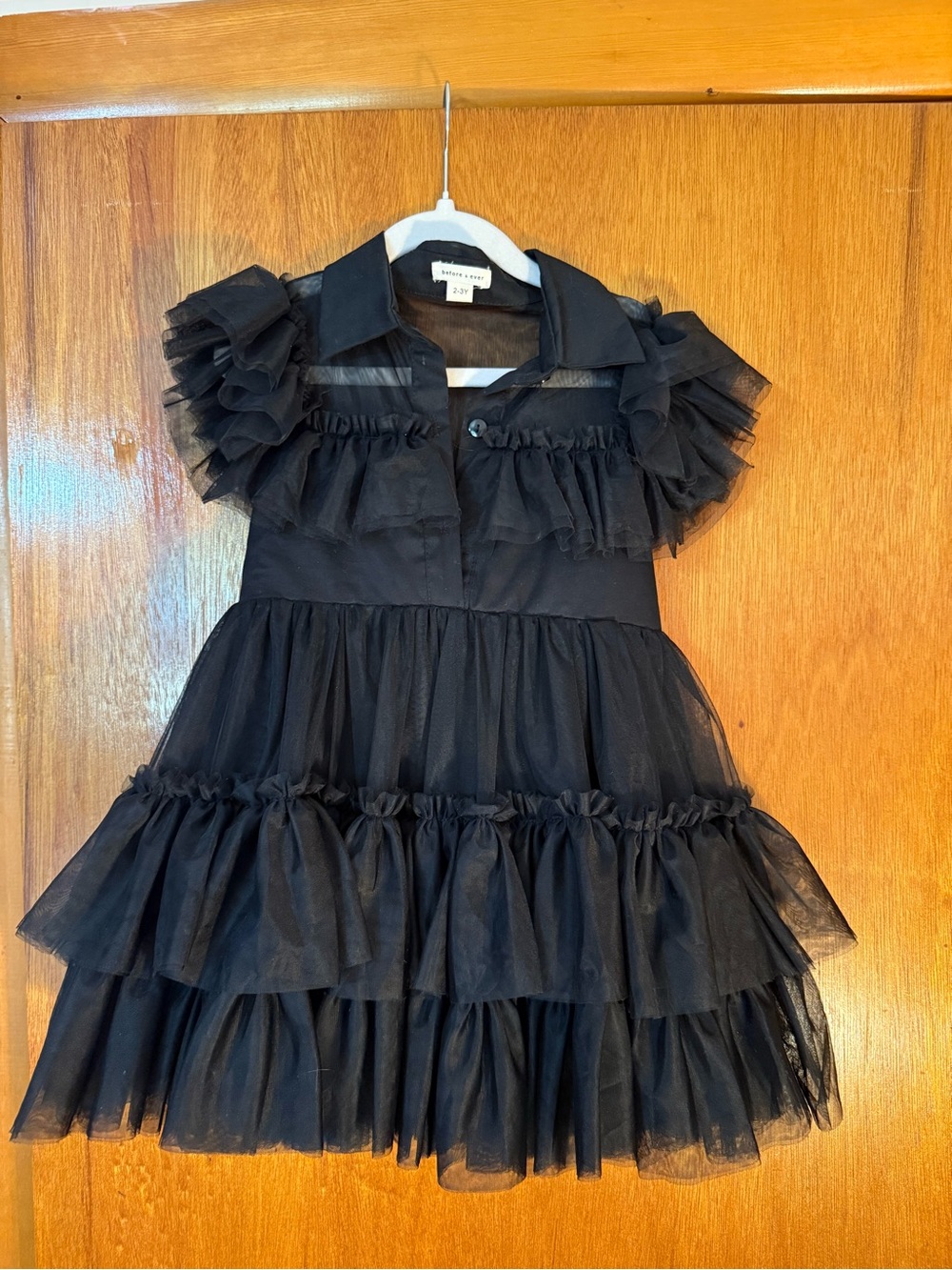 Wednesday Adam’s Black Ruffle Tulle Halloween Costume Size 2/3T
